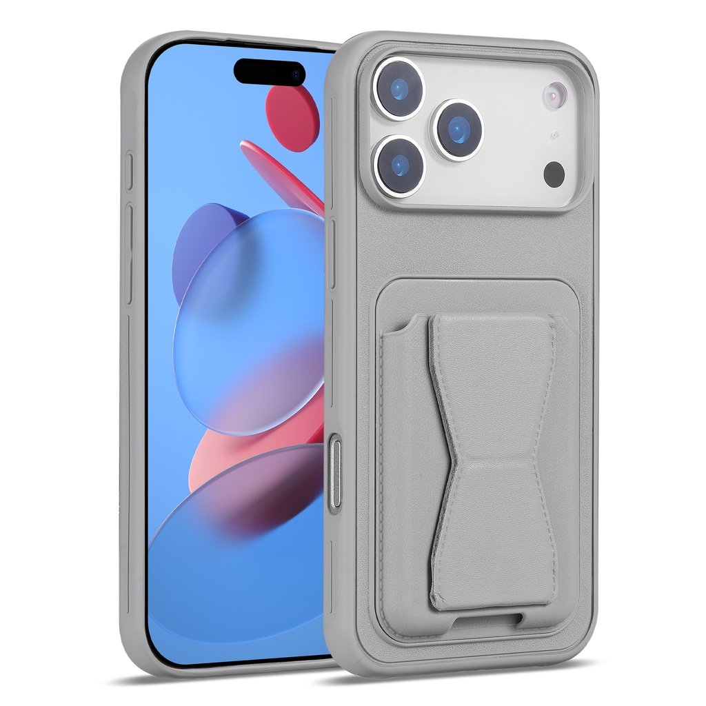 Magnetic Leather Card Case with Stand for iPhone 17 Pro Max - Image 3