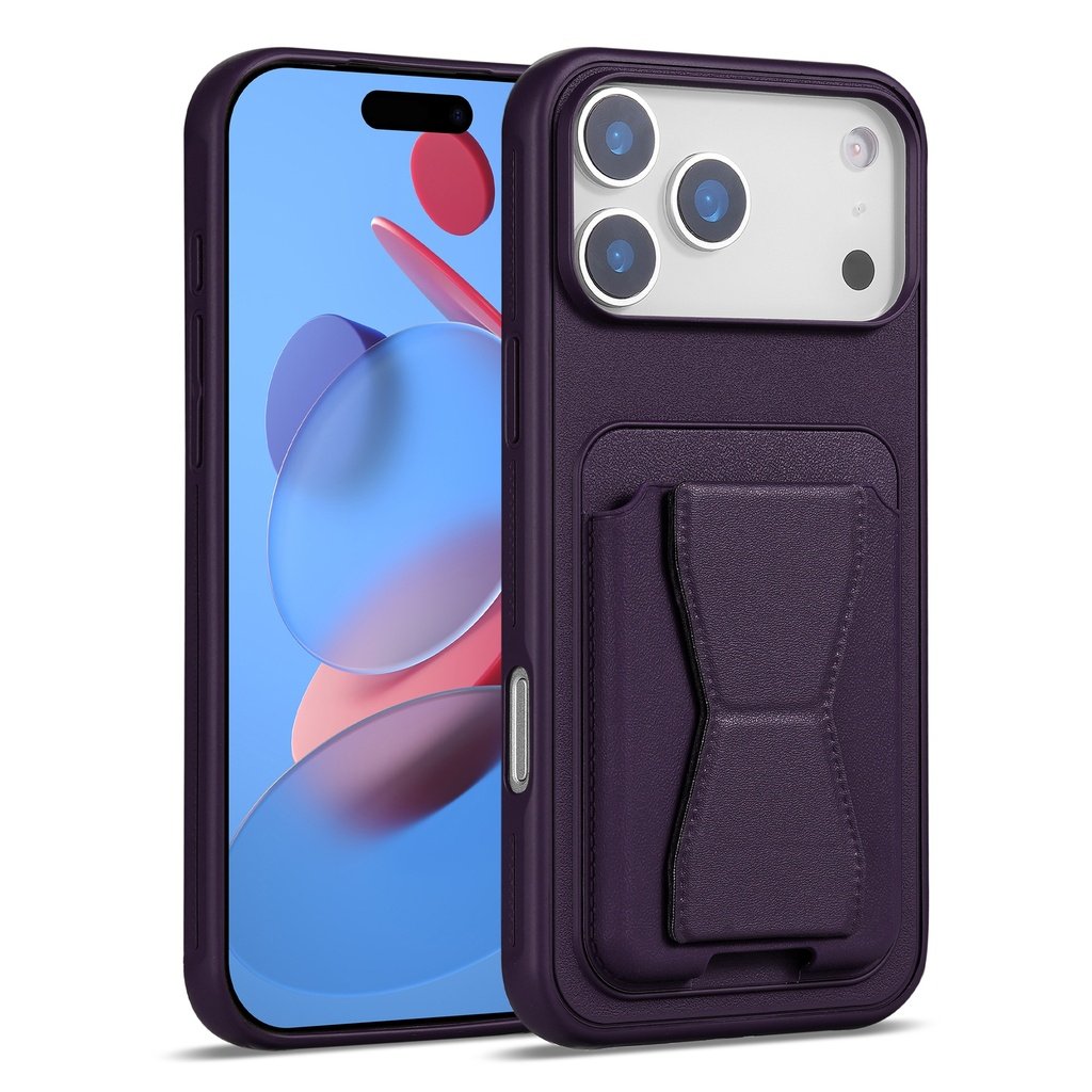 Magnetic Leather Card Case with Stand for iPhone 17 Pro Max - Image 4