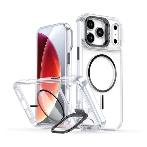 Luxury Clear Camera Stand Case with Magsafe for iPhone 17 Pro Max