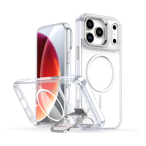 Luxury Clear Camera Stand Case with Magsafe for iPhone 17 Pro Max - Image 3