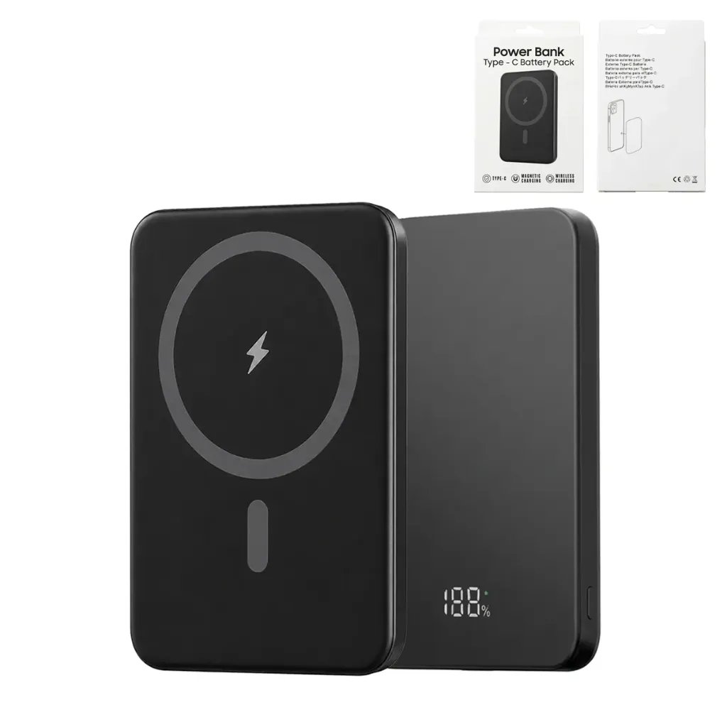 Magnetic Wireless Power Bank 10000mAh - Black